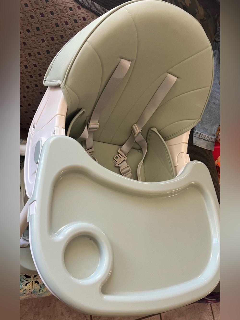 Baby High Chair with Removable Tray - Sage Green